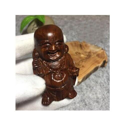 Super quality craftsmanship rose wood carving buddhist monk elegant creative oolong tea pets best gift T429