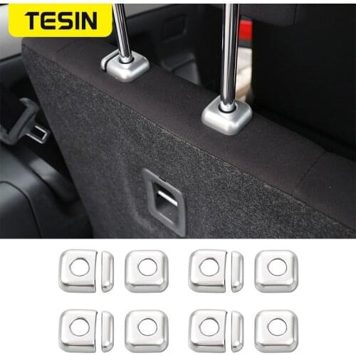 TESIN ABS Car Styling Seat Headrest Adjust Button Base Cover Trim Interior Decoration Moldings for Suzuki Jimny 2007+Accessories