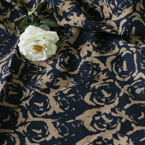 High quality cotton fabric Flower digital printing tissu Loose top robe dress cheongsam diy fabrics