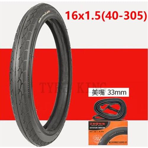 High Quality 16x1.50 Inner Outer Tyre 16 Inch Pneumatic Wheel Tire for Folding Bicycles, Childrens Car Accessories