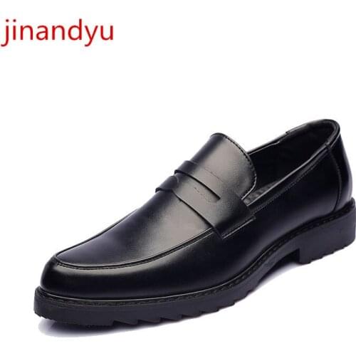 High Quality Italian Leather Loafers Men Formal Dress Shoes for M E N Comfy Elegant Pointed Toe Black Business Man Suit Shoes