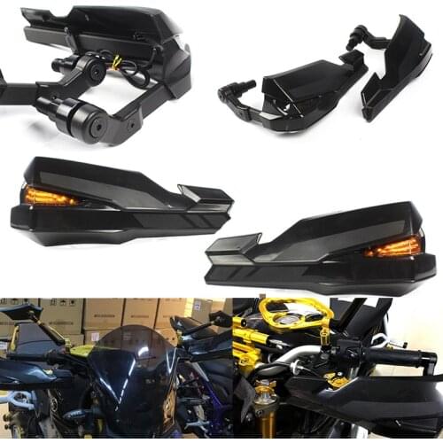 Motorcycle Black Handlebar Handle bar Hand Brush Guard Protector wit LED Light for Yamaha MT FZ 07 MT07 FZ07 XSR