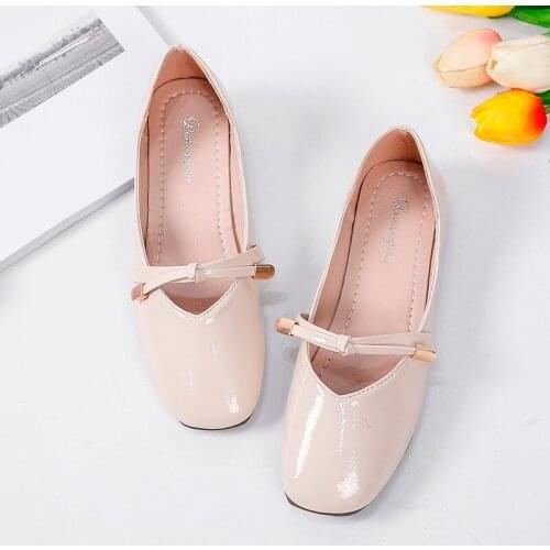 Shallow mouth Bow with a single shoes 2019 new wild version of the square head with comfortable wild female shoes women U15-51