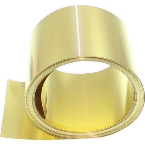 1Meter/Roll Thin Brass Strip Thickness 0.01/0.02/0.03/0.05mm-0.5MM*W100MM Brass Sheet Gold Film Brass Foil Brass Plate H62