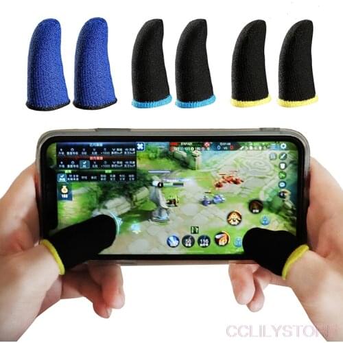 1 Paar Touch Screen Duimen Vinger Mouw Voor Pubg Telefoon Gaming Mobiele Game Zweet-Proof Vingers Handschoenen