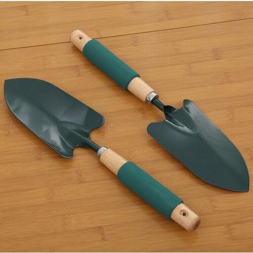 1PC Wooden Handle Reinforced Gardening Shovel Loose Soil Planting Easy Use