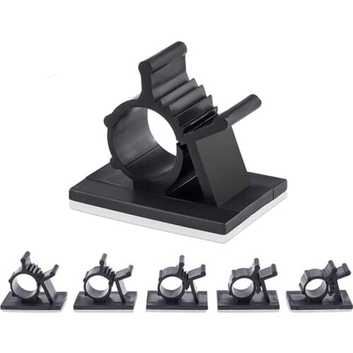 100Pcs Self Adhesive Nylon Wire Adjustable Cable Clips, Cable Cord Management Organizer Wire Straps Holder-Black