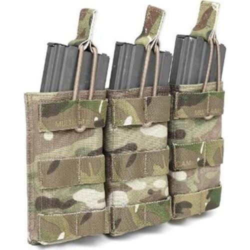 1000D nylon Tactical Triple M4/M16 Open Top Mag Pouch Assault Systems Bungee MOLLE Open M4 5.56 mm Mag Pouch (3 Magazine)