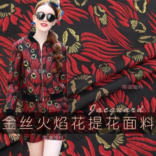 148cm brand gold jacquard fabric Italian dyed fashion suit dress jacquard fabric jacquard dress fabric wholesale cloth