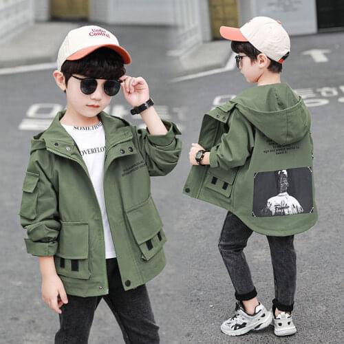 2 Colors For 4 5 6 7 8 9 10 11 12 13 14 Yrs Kids Boys Jacket Coat Fashion Casual Spring Autumn Cartoon Long Sleeve Warm Outwear