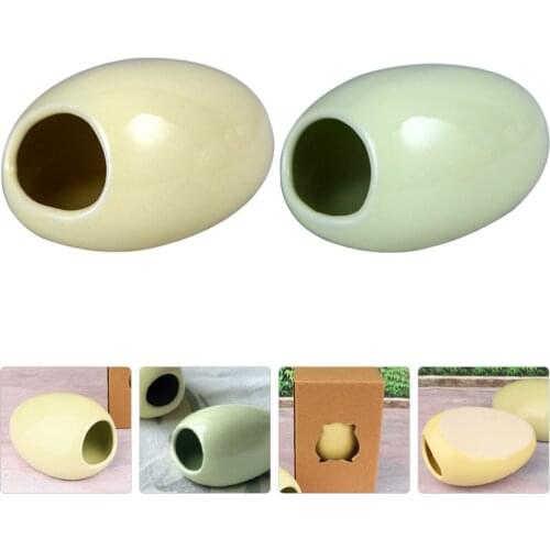 2Pcs Ceramic Cooling Nests Hamster Houses Small Pet Cooling Houses for Home