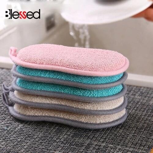 5/10/15/20PCS double sided scouring pad cleaning magic sponge Scrub Sponges Dishes Non-Scratch Wash Pot Gadgets Kitchen Tools