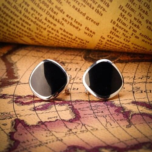 925 Sterling Silver Black Paint Ear Clips for Ladies