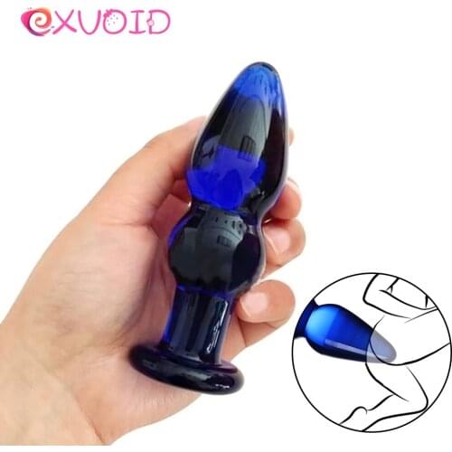 EXVOID Butt Plug Sex Toys for Women Glass Vagina Stimulation Anal Plug G Spot Massager Anus Dilator Men Anal Beads Crystal Dildo