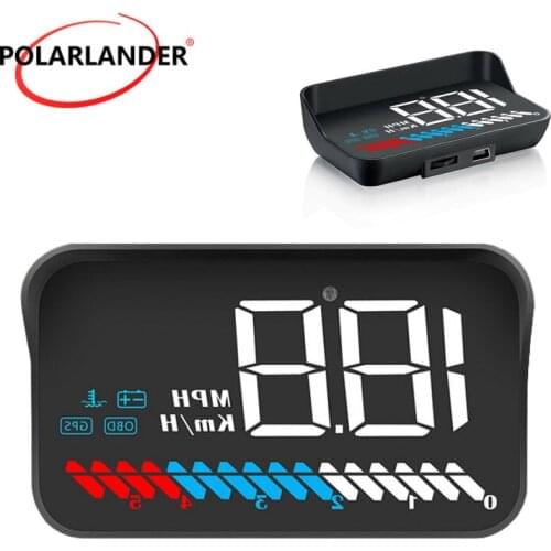For All Car Overspeed Warning System Windshield Projector Light Sensor Car Accesories Head Up Display Hud OBD2 + GPS M7