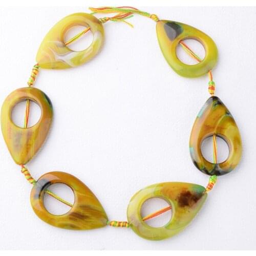 52X35MM Natural Yellow green Agate stone beads For DIY Bracelet Necklace Jewelry Making Strand 15"