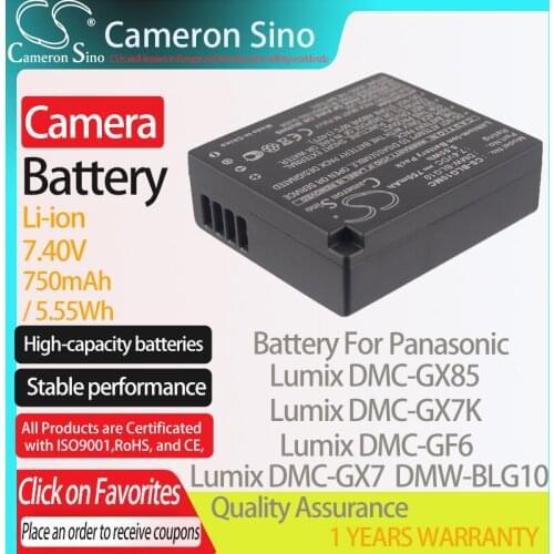 CameronSino Battery for Panasonic Lumix DMC-GX85 Lumix DMC-GX7K Lumix DMC-GF6 Lumix DMC-GX7 fits Leica BP-DC15 camera battery