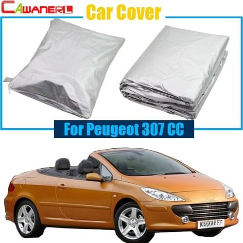 Cawanerl Car Cover UV Anti Outdoor Rain Sun Snow Resistant Protection Cover Dust Proof For Peugeot 307 CC