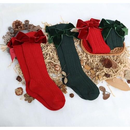 Baby Girls Socks 2 Pairs Children Autumn Winter Velvet Bow Socks for Girls Kids for Girls To School Party Baby Girl Clothes