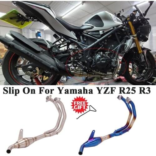 For Yamaha YZF R25 R3 MT-03 MT03 Motorcycle Exhaust System Pipe Escape Front Link Pipe Slip On Catalyst Connect Original Muffler