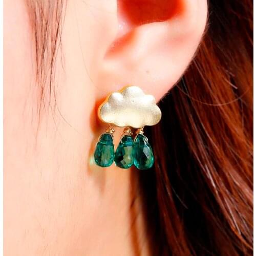 DoreenBeads Summer Cloud Stud Earrings Acrylic Beads Bohemia Trendy Style 20x15mm 1 Pair