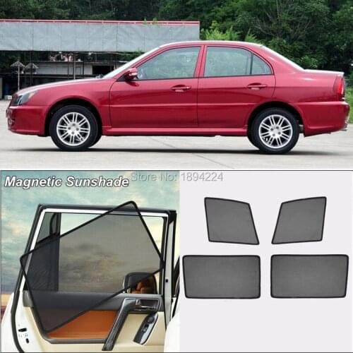 Car Full Side Windows Magnetic Sun Shade UV Protection Ray Blocking Mesh Visor For Mitsubishi Lancer 2004-2012