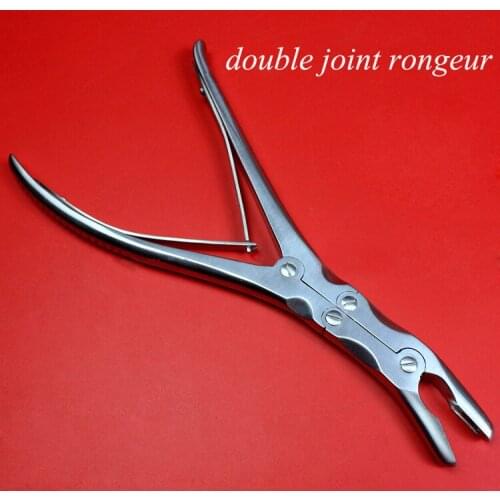 Medical orthopedic instrument olecranon type rongeur forceps stainless steel double joint bone rongeur forceps