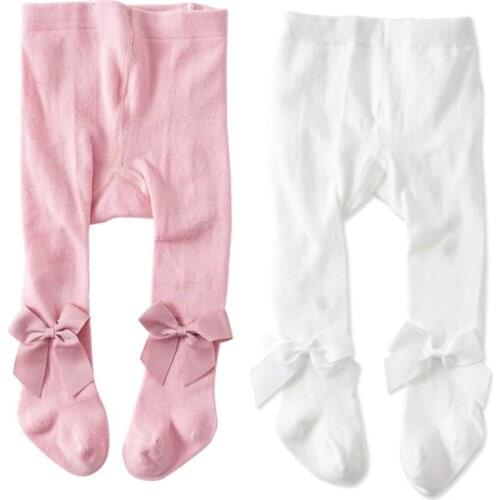 Cute newborn baby girls pantyhose fall small bowknot design infant kids tights for girls stocking toddler baby leg warmers 0-3Y
