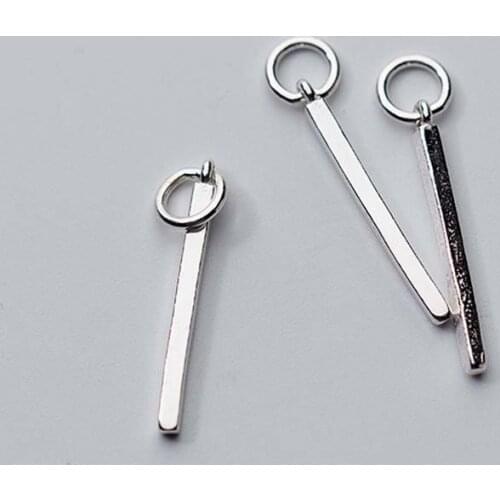 Fashion Silver Stick With Ring Dangle Charms 21x1.5mm European Women Earrings Bracelets Pendants Accessories DIY Jewelry Making
