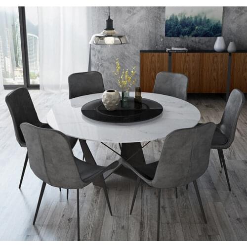 Solid wooden Dining Room Set Home Furniture minimalist modern marble dining table and 6 chairs mesa de jantar muebles comedor
