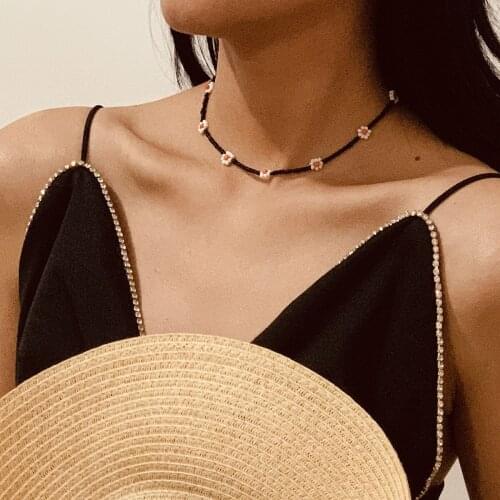 Daisy Necklaces Beads Necklace for Women Choker Bohemian Jewelry Bijoux Femme Chains Matching Accessories Wholesale