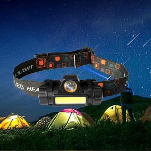 USB Rechargeable Portable Headlamp Night Fishing Lights COB Q5 LED Waterproof Outdoor Camping Hiking Bicycle Lamp 1200mAh