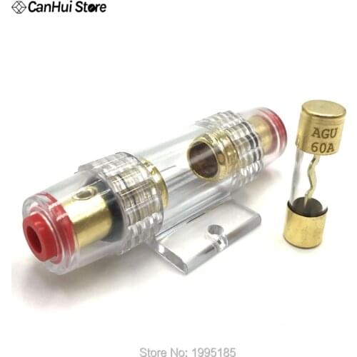 1set 30A 40A 50A 60A 70A 80A 100A AGU 10*38MM Fuse & Holder Car Audio Refit Fuse Holder Car Stereo Audio Circuit Breaker Inline