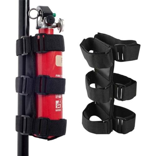 Adjustable Red Black Car Roll Bar Fire Extinguisher Auto Fixed Holder Car Styling For Automobile Interior Safety Nylon Straps