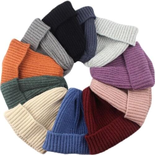 Children Hat Autumn Winter Baby Kids Warm Candy Color Knitted Wool Hat Fashion HipHop Cap Beanies Boy Girl Casual Crochet Hats