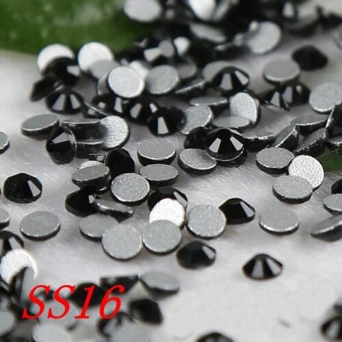 SS16 1440pcs black glass stones crystal applique for dresses strass non hotfix rhinestones nails art stones