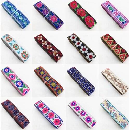 7M/Lot Woven Webbing Tape Width 3.3cm Trim Embroidered Lace Webbing Costume Laciness DIY Sewing National Jacquard Ribbon India