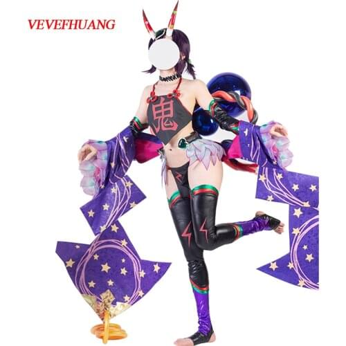 VEVEFHUANG Fate Grand Order Shuten Douji Cosplay Halloween Costume Zombie Women Sexy Ghost Clothing Lingerie Christmas Party