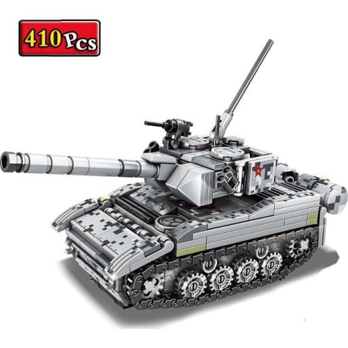 Military Series World War II 99A Main Battle Pull Back Tank MOC Model Building Blocks Bricks Toys Christmas Gifts