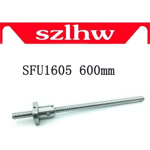High quality 16mm 1605 Ball Screw Rolled C7 ballscrew SFU1605 600mm with one 1605 flange single ball nut for CNC parts no ends