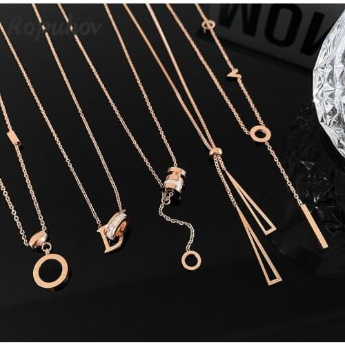 Ropuhov 2021 New Fashion Korean Jewelry Gift Necklaces Gothic Chain Choker Stainless Steel Personalized Aesthetic Wholesale