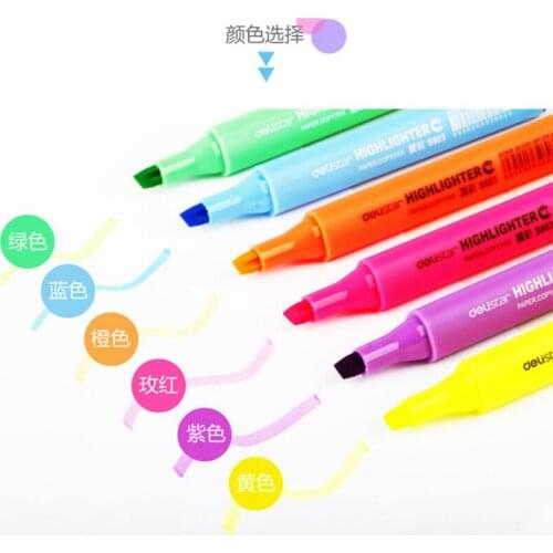 10Pcs Highlighters Fluorescent Markers Pen Triangle Bar Highlighter Pen Painting Draw Album Photo Japanese Stationery