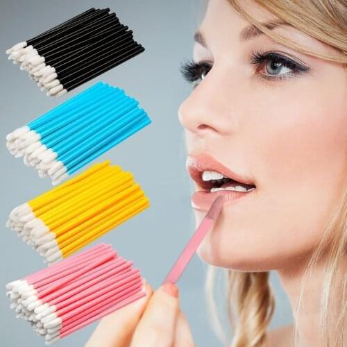 100 Pcs Disposable Lip Brush Eyelash Makeups Brushes Lash Extension Mascara Applicator Lipstick Wands Set Cosmetic Makeup Tools