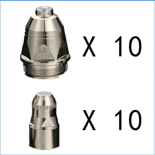 20pcs P80 Consumables Tips and Electrodefor 80A 100A Air Plasma Cutter CUT80 CUT100 and WSM Welding Machine