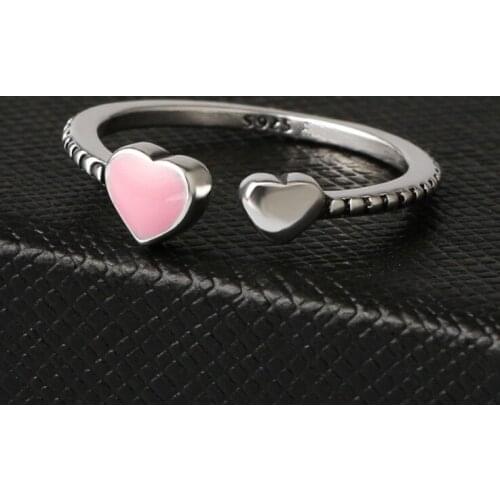 2021 Fashion jewelry Hot Sale 925 Silver Crystal from Swarovskis Simple wild small love opening ring Fit Women and female