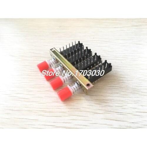 4P2T 4 Rows Interlock Push Button Knob Piano Key Switch