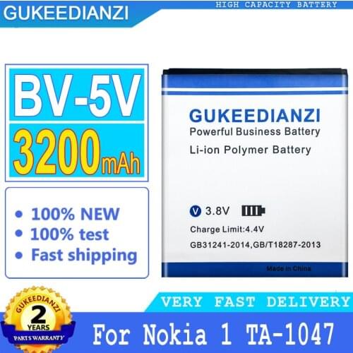 3200mAh GUKEEDIANZI Battery BV-5V For Nokia 1 TA-1047 Nokia1 Big Power Bateria