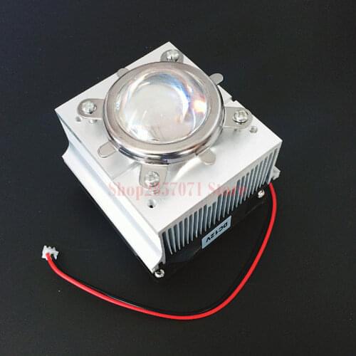 1pc Aluminium Heat Sink Cooling Fan 20W 50W 100W High Power Led Light 60degree 44mm Lens +Reflector +Bracket