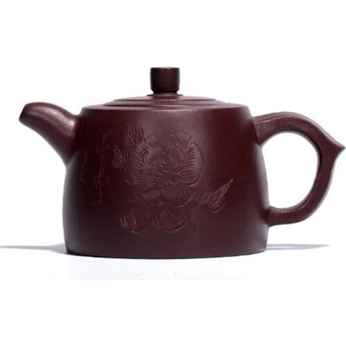 280ml Purple Clay Peony Jinglan Pot Teapot Handmade Crafts Teaware Kung Fu Kettle Drinkware Kitchen Office Living Room Tea Pot