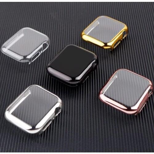 Cover for Apple Watch Case 44mm/40mm 42mm/38mm Accessories soft All-around TPU bumper Screen Protector iWatch Series SE 3 4 5 6